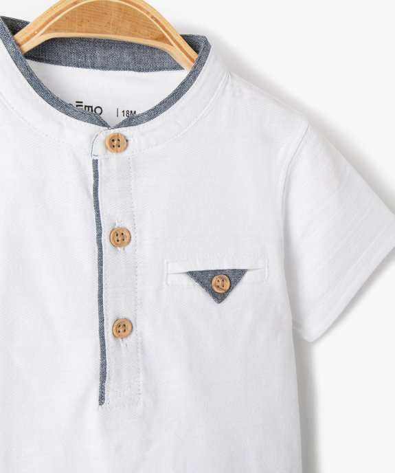 Polo bébé garçon à col mao vue2 - GEMO(BEBE DEBT) - GEMO