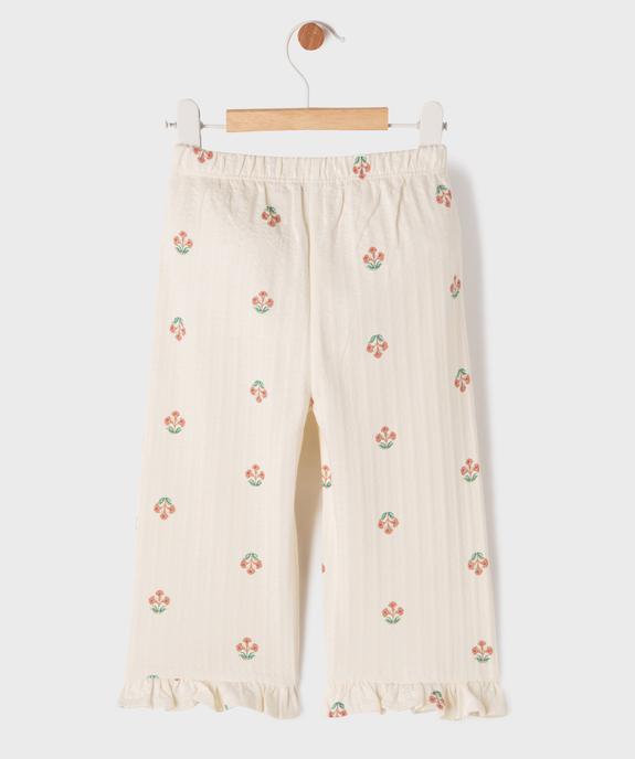 Pantalon en coton imprimé avec volants dans le bas bébé fille vue4 - GEMO(BEBE DEBT) - GEMO