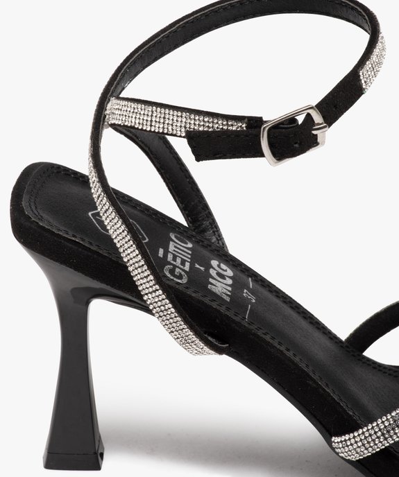 Sandales femme unies avec brides à strass et à bout carré - Gemo x MCG vue6 - GEMO(URBAIN) - GEMO