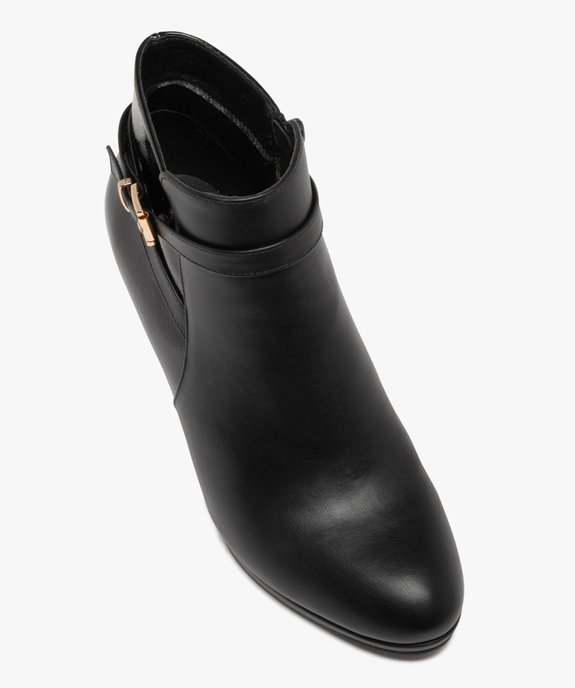 Bottines femme à talon fin avec détail vernis et à zip vue6 - GEMO(URBAIN) - GEMO