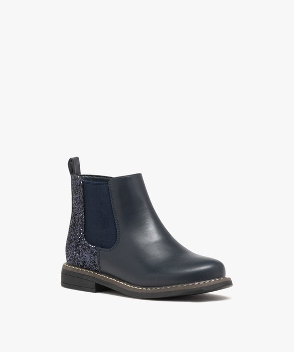 Boots fille unies style Chelsea à strass vue2 - GEMO (ENFANT) - GEMO