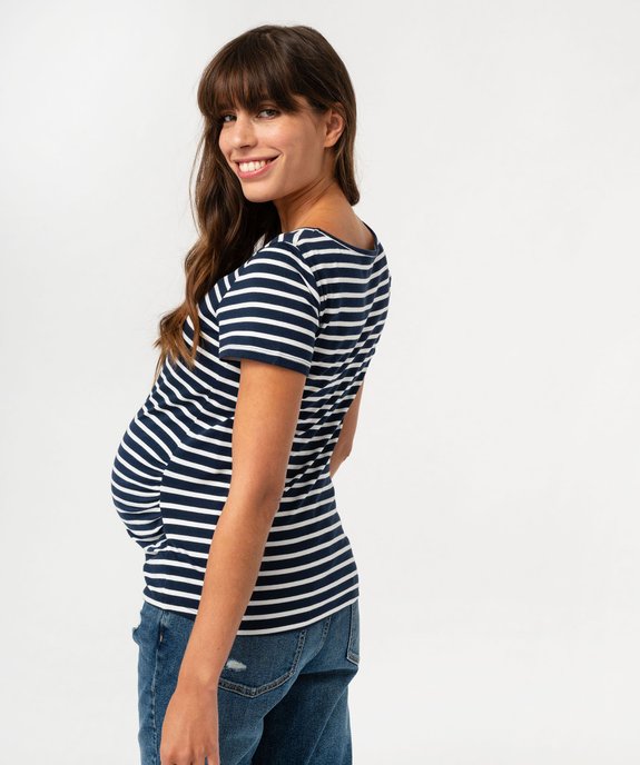 Tee-shirt de grossesse imprimé à manches courtes avec appliqué cœur en velours vue6 - GEMO 4G MATERN - GEMO