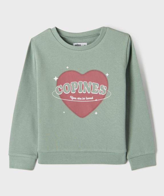 Sweat à motif avec intérieur molletonné fille vue2 - GEMO 4G FILLE - GEMO