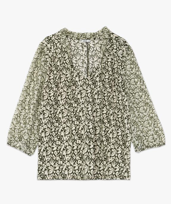 Blouse grande taille à manches longues en voile femme vue4 - GEMO (G TAILLE) - GEMO