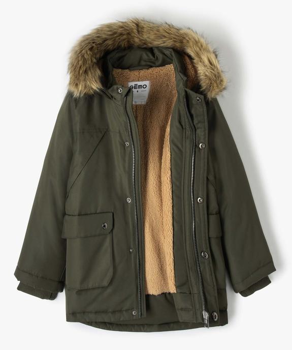Parka déperlante avec doublure chaude et capuche garçon vue3 - GEMO 4G GARCON - GEMO