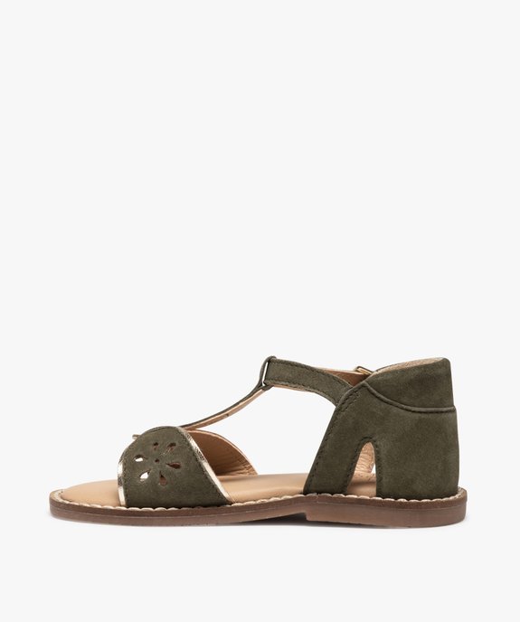 Sandales fille dessus cuir retourné à talon fermé – NA! vue3 - NA! - GEMO