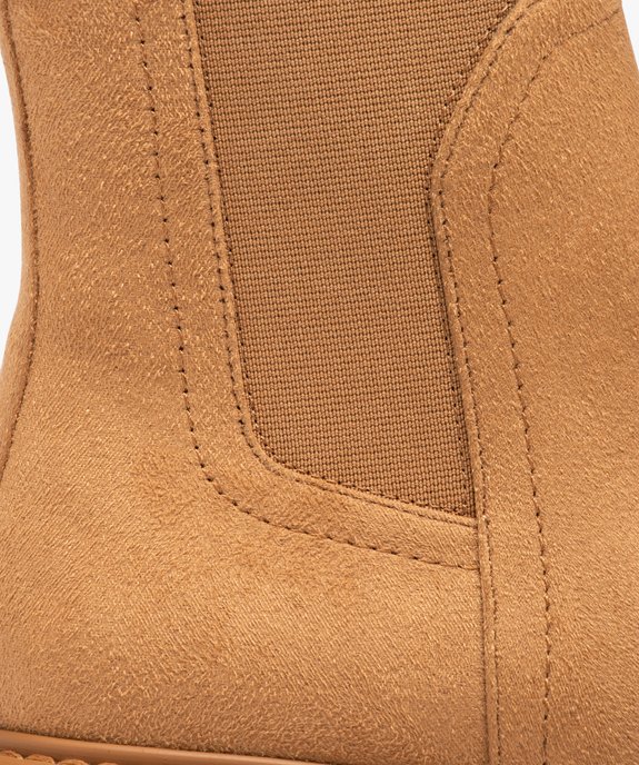 Boots en suédine, à tige élastique et semelle crantée vue6 - GEMO (CASUAL) - GEMO