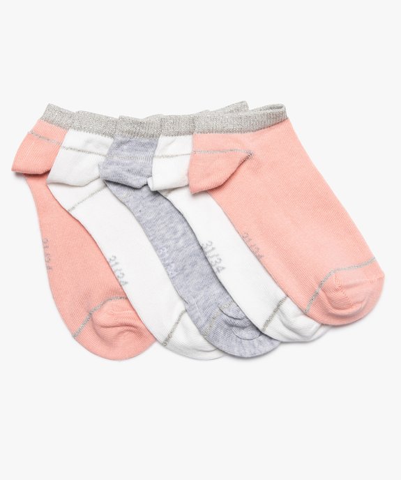 Chaussettes fille ultra courtes à paillettes (lot de 5) vue1 - GEMO (ENFANT) - GEMO