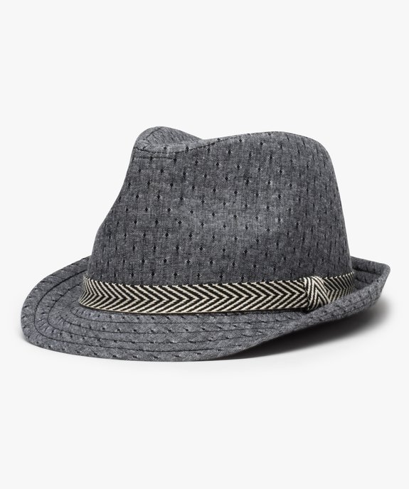 Chapeau garçon forme trilby en toile imprimée vue1 - GEMO (ACCESS) - GEMO