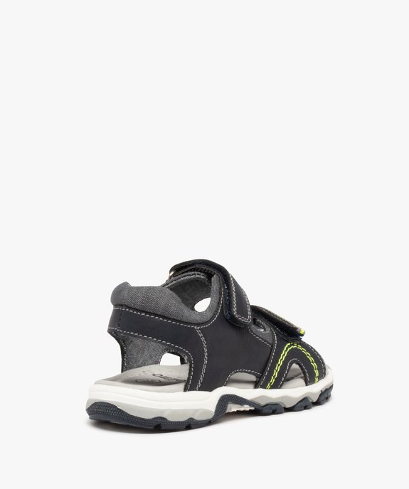 Sandales sport garçon à brides scratch et détails fluo vue4 - GEMO (ENFANT) - GEMO