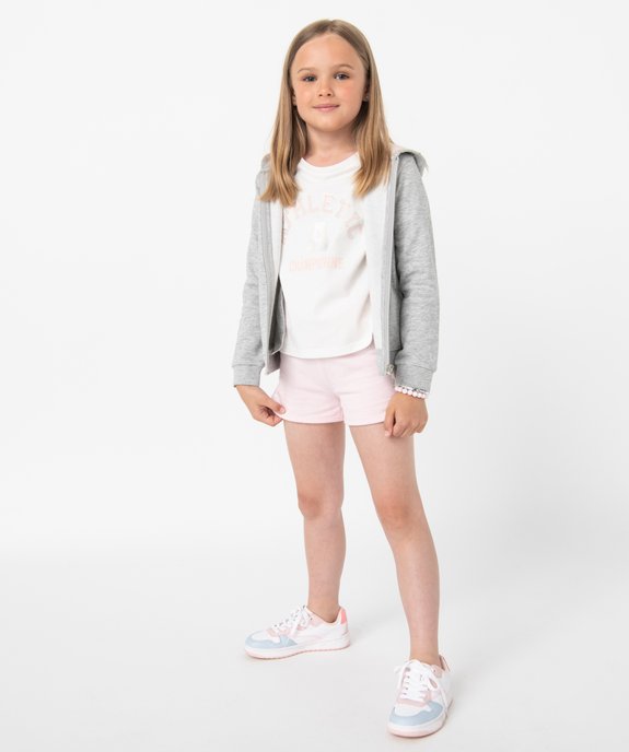 Sweat zippé à capuche intérieur molletonné fille vue5 - GEMO 4G FILLE - GEMO