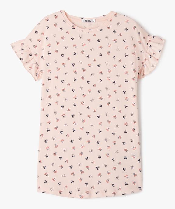 Chemise de nuit à manches courtes volantées fille vue1 - GEMO 4G FILLE - GEMO