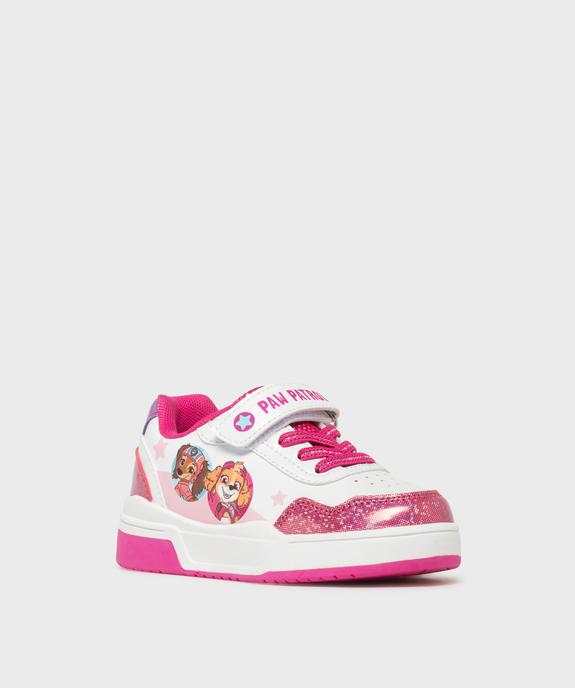 Baskets basses à lacets élastiques et scratch fille - La Pat'Patrouille vue2 - PAT PATROUILLE - GEMO