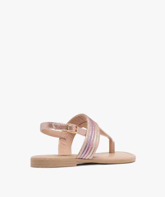 Sandales fille à entre-doigts avec brides tubulaires pailletées  vue4 - GEMO (ENFANT) - GEMO