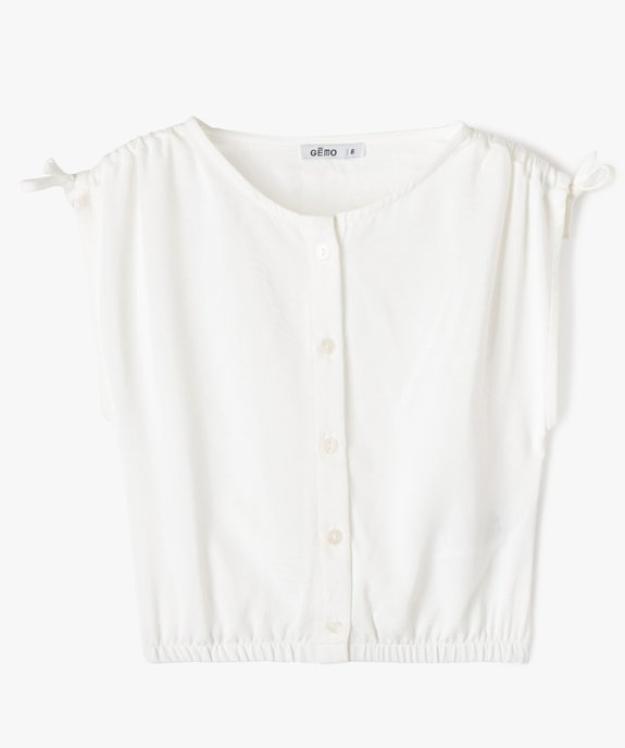 Blouse sans manches avec épaules froncées fille vue1 - GEMO (ENFANT) - GEMO