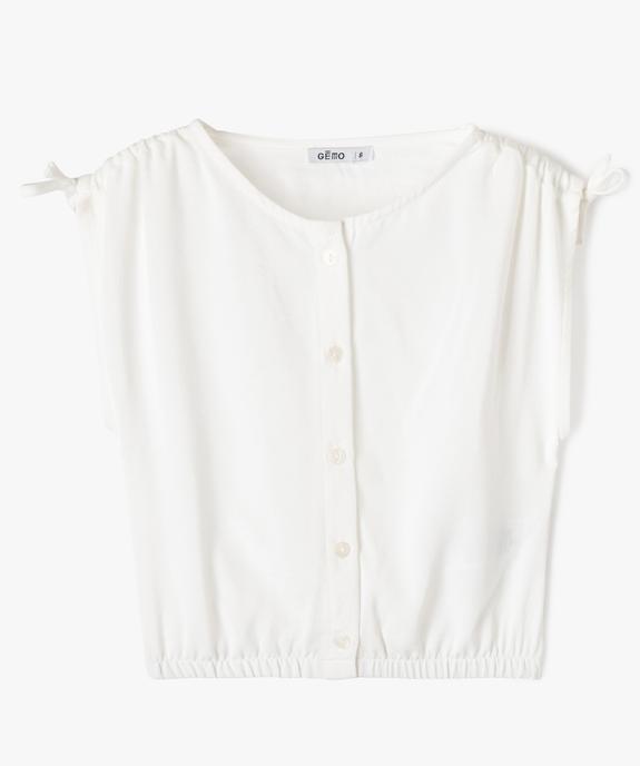 Blouse sans manches avec épaules froncées fille - GEMO (ENFANT) Blouse sans manches avec épaules froncées fille vue1 - GEMO (ENFANT) - GEMO