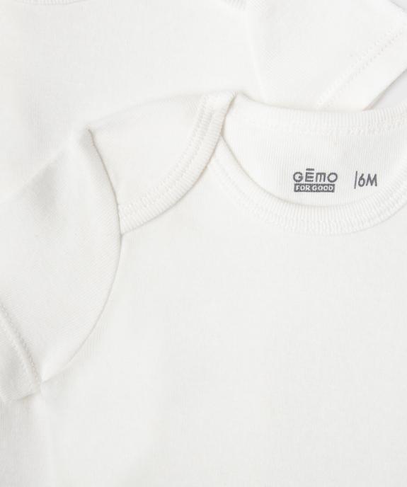 Body manches courtes en coton uni bébé (lot de 3) vue6 - GEMO 4G BEBE - GEMO