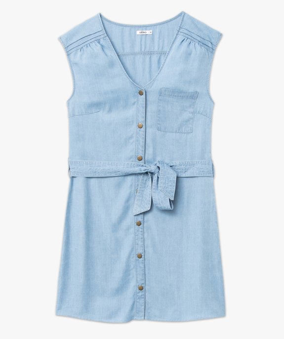 Robe chemise femme sans manches en Lyocell vue4 - GEMO 4G FEMME - GEMO