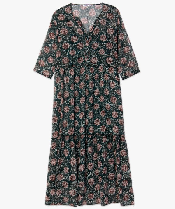 Robe femme à imprimé fleuri longueur cheville vue4 - GEMO(FEMME PAP) - GEMO
