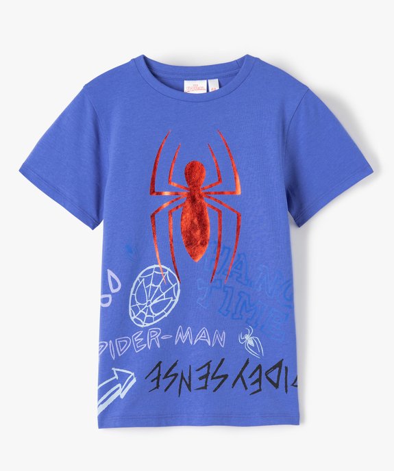 Tee-shirt garçon à motif brillant - Spiderman vue1 - SPIDERMAN - GEMO