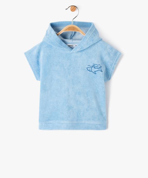 Tee-shirt bébé à manches courtes et capuche en éponge vue1 - GEMO(BEBE DEBT) - GEMO
