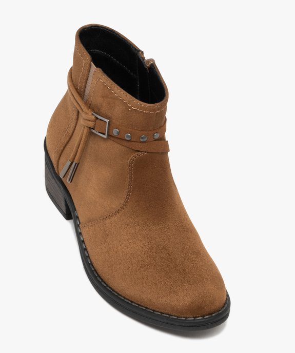 Bottines fille en suédine style santiags avec brides fantaisie vue6 - LOVELY WINGS GEMO FOR GOOD - GEMO