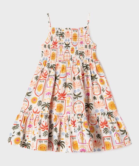 Robe à bretelles, smocks et volants fille vue4 - GEMO 4G FILLE - GEMO