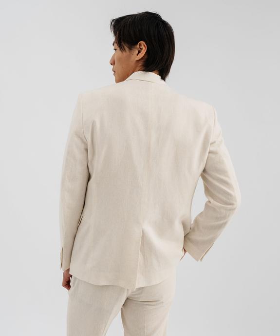 Veste de costume slim fit en viscose et lin homme vue2 - GEMO 4G HOMME - GEMO