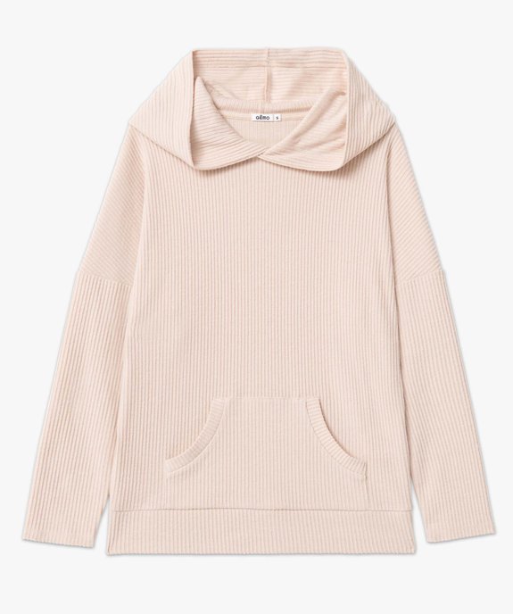 Haut de pyjama femme à manches longues à capuche vue4 - GEMO(HOMWR FEM) - GEMO