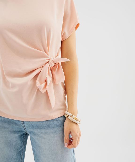 Tee-shirt manches courtes en maille souple et extensible femme vue2 - GEMO 4G FEMME - GEMO