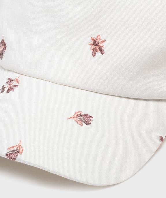 Casquette avec motifs fleuris brodés fille vue3 - GEMO 4G FILLE - GEMO