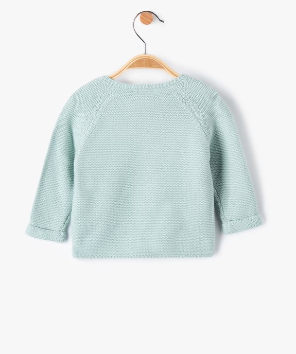 Gilet brassière bébé uni en maille fantaisie vue3 - GEMO(BB COUCHE) - GEMO