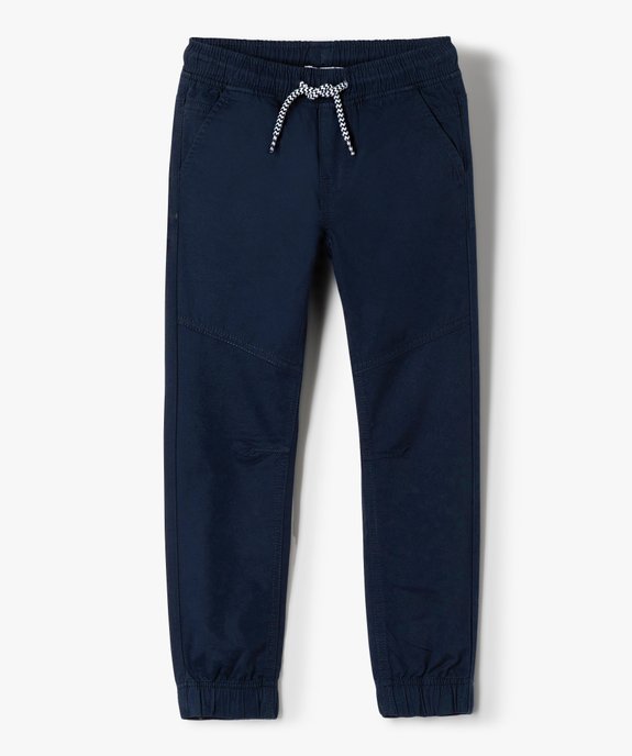 Pantalon garçon en toile avec taille et chevilles élastiquées vue1 - GEMO 4G GARCON - GEMO
