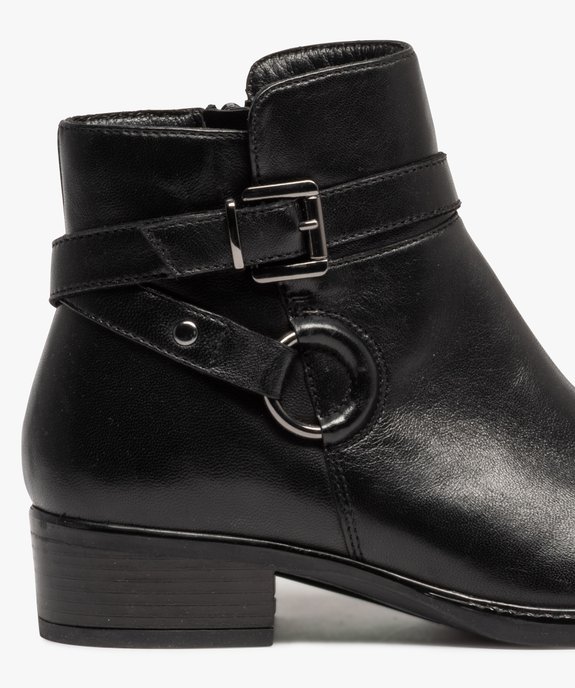 Boots femme unies en cuir à bride décorative - Tanéo vue6 - TANEO - GEMO