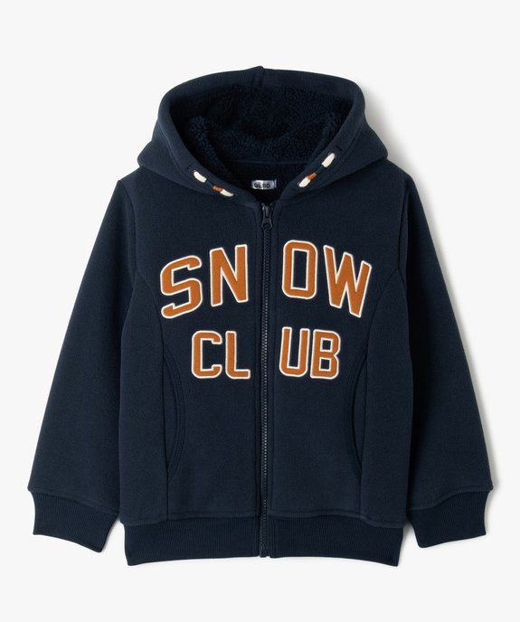 Sweat zippé en maille polaire avec intérieur sherpa garçon vue1 - GEMO (ENFANT) - GEMO