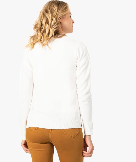 Gilet pour femme boutonné sur l'avant avec col rond vue3 - GEMO (MAILLE) - GEMO