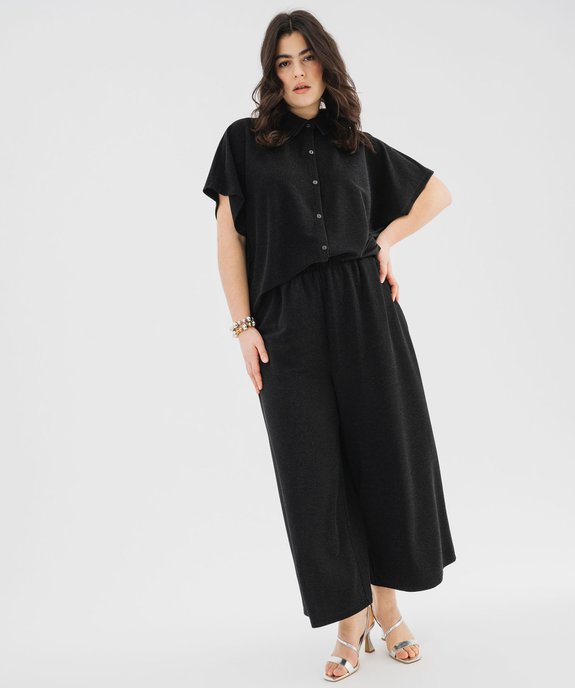 Chemise manches courtes pailletée coupe loose femme grande taille vue4 - GEMO (G TAILLE) - GEMO