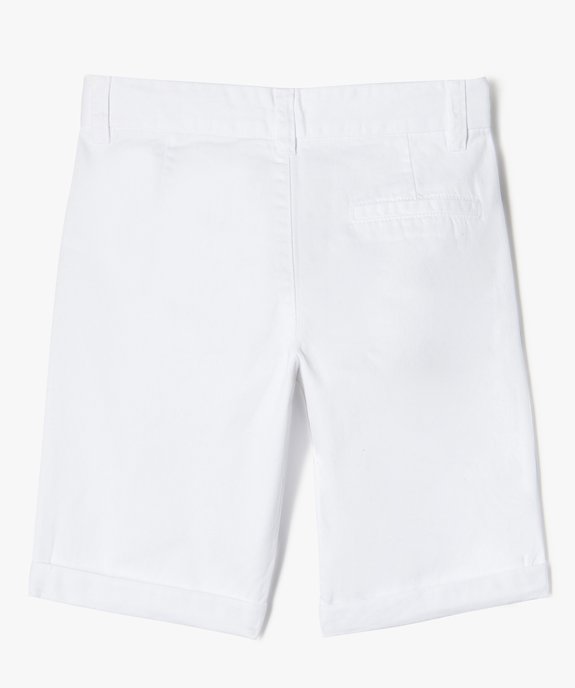 Bermuda coupe chino regular en toile de coton garçon vue3 - GEMO 4G GARCON - GEMO