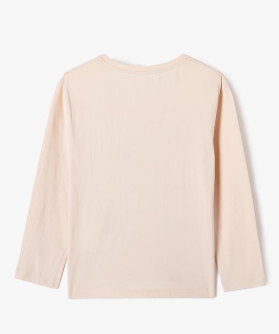 Tee-shirt fille à manches longues imprimé vue3 - GEMO (ENFANT) - GEMO