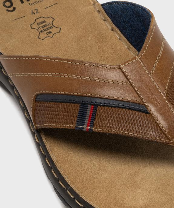 Claquettes à entredoigt en cuir homme - G'Flex vue6 - G'FLEX - GEMO