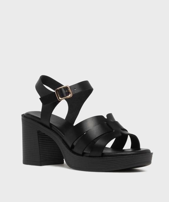 Sandales à talon sur semelle plateforme femme - Follow Me vue2 - FOLLOW ME - GEMO