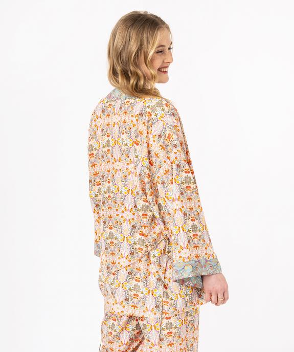 Veste fluide à motifs fleuris coupe kimono femme vue3 - GEMO(FEMME PAP) - GEMO