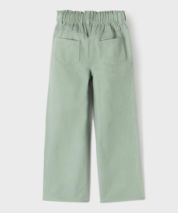 Pantalon straight en toile de coton taille ajustable fille vue3 - GEMO 4G FILLE - GEMO