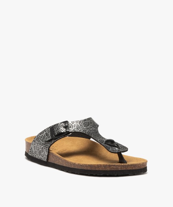 Sandales femme avec bride entre-doigts et à boucle ajustable vue2 - GEMO 4G FEMME - GEMO