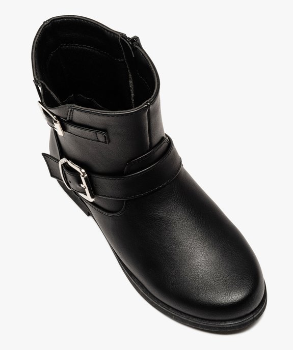 Boots fille unies zippées avec brides à boucle décoratives vue5 - GEMO (ENFANT) - GEMO