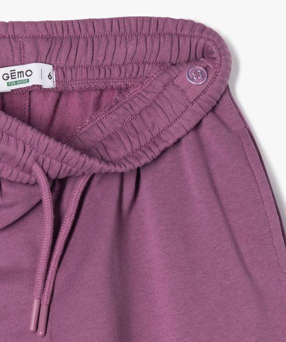 Pantalon de jogging avec poches à rabat fille vue3 - GEMO 4G FILLE - GEMO