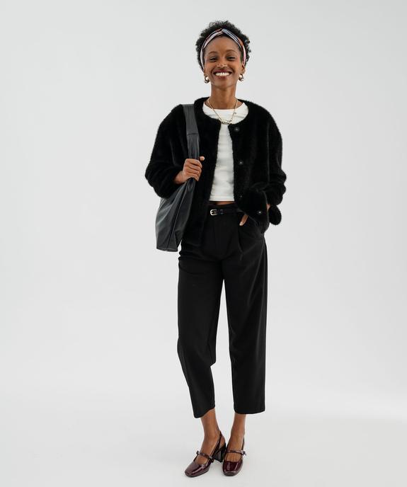 Pantalon tailleur coupe mom avec fine ceinture femme vue4 - GEMO(FEMME PAP) - GEMO