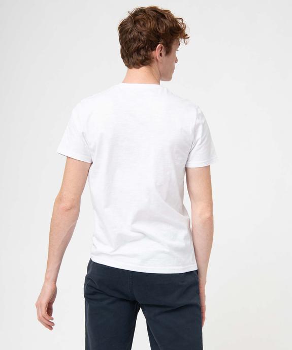 Tee-shirt homme à manches courtes en coton flammé imprimé vue3 - GEMO (HOMME) - GEMO