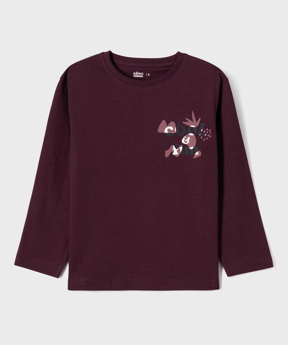 Tee-shirt manches longues avec motif poitrine et dos garçon vue1 - GEMO 4G GARCON - GEMO
