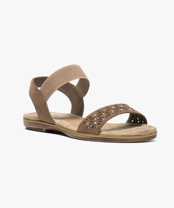 Sandales plates à bride élastique vue2 - GEMO (CASUAL) - GEMO